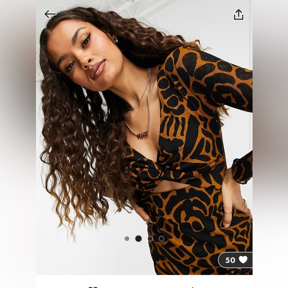 ASOS petite cut out twist front mini dress - Picture 3 of 4